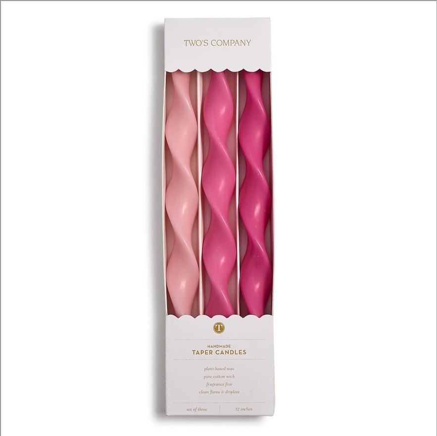 12" Twist & Glow Taper Candles - Set/3