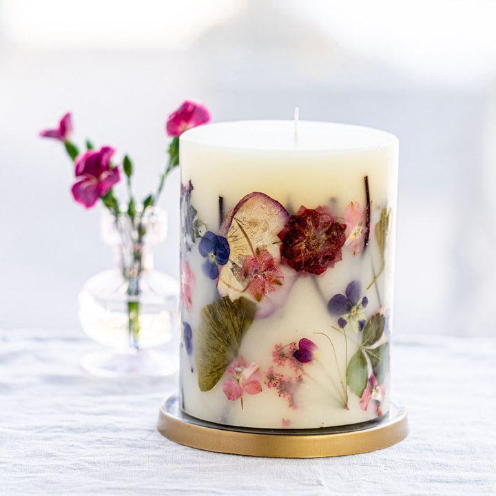 Blushing Rosewood Signature Pressed Floral Candle