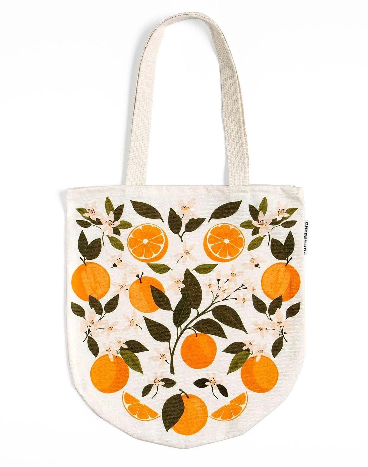 Fruit Print Canvas Tote Bag