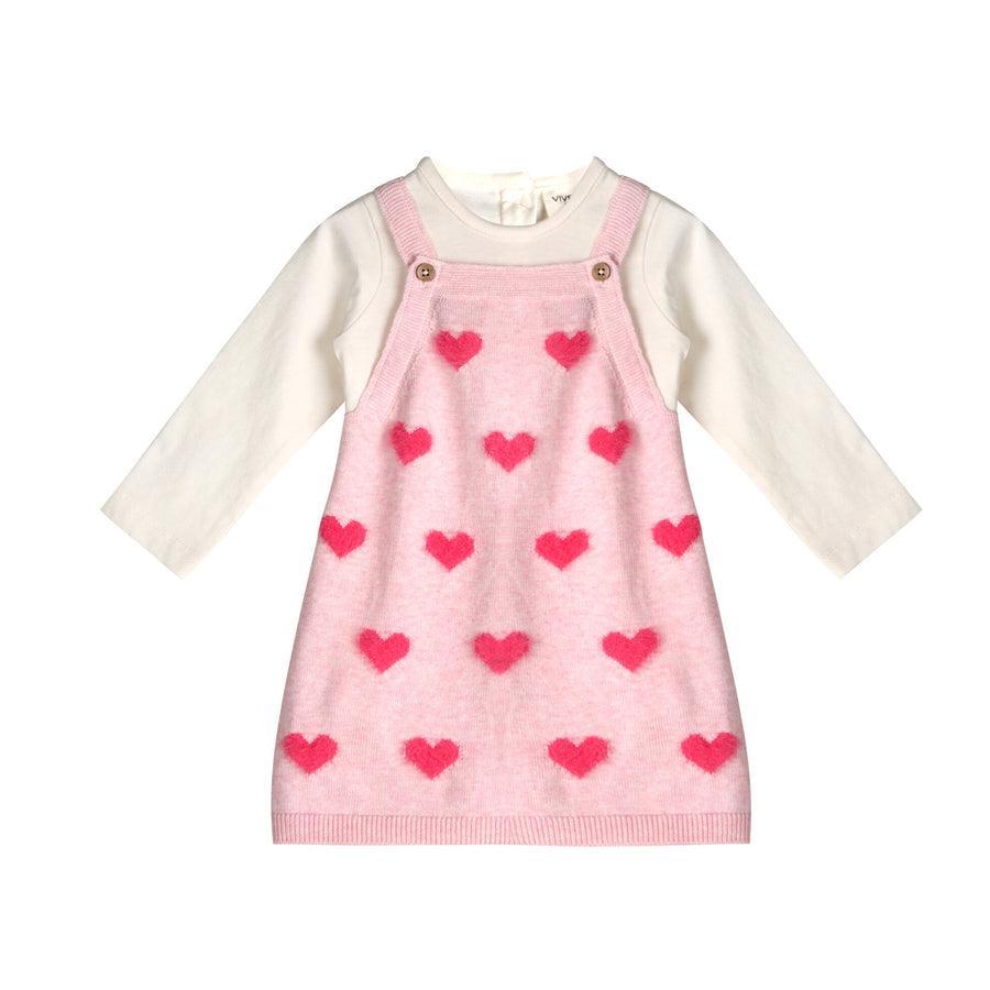 FUZZY HEARTS DRESS SET
