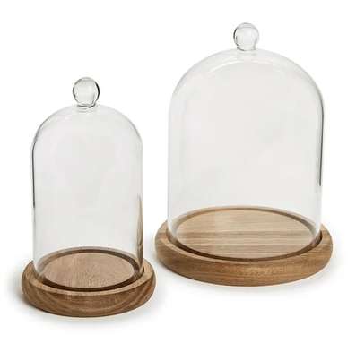 Cloche with Ball Handle and Wood Base