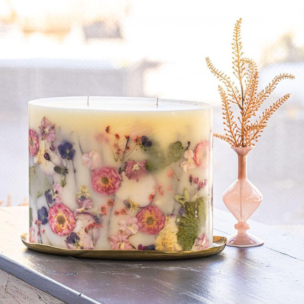 Blushing Rosewood Centerpiece Botanical Candle