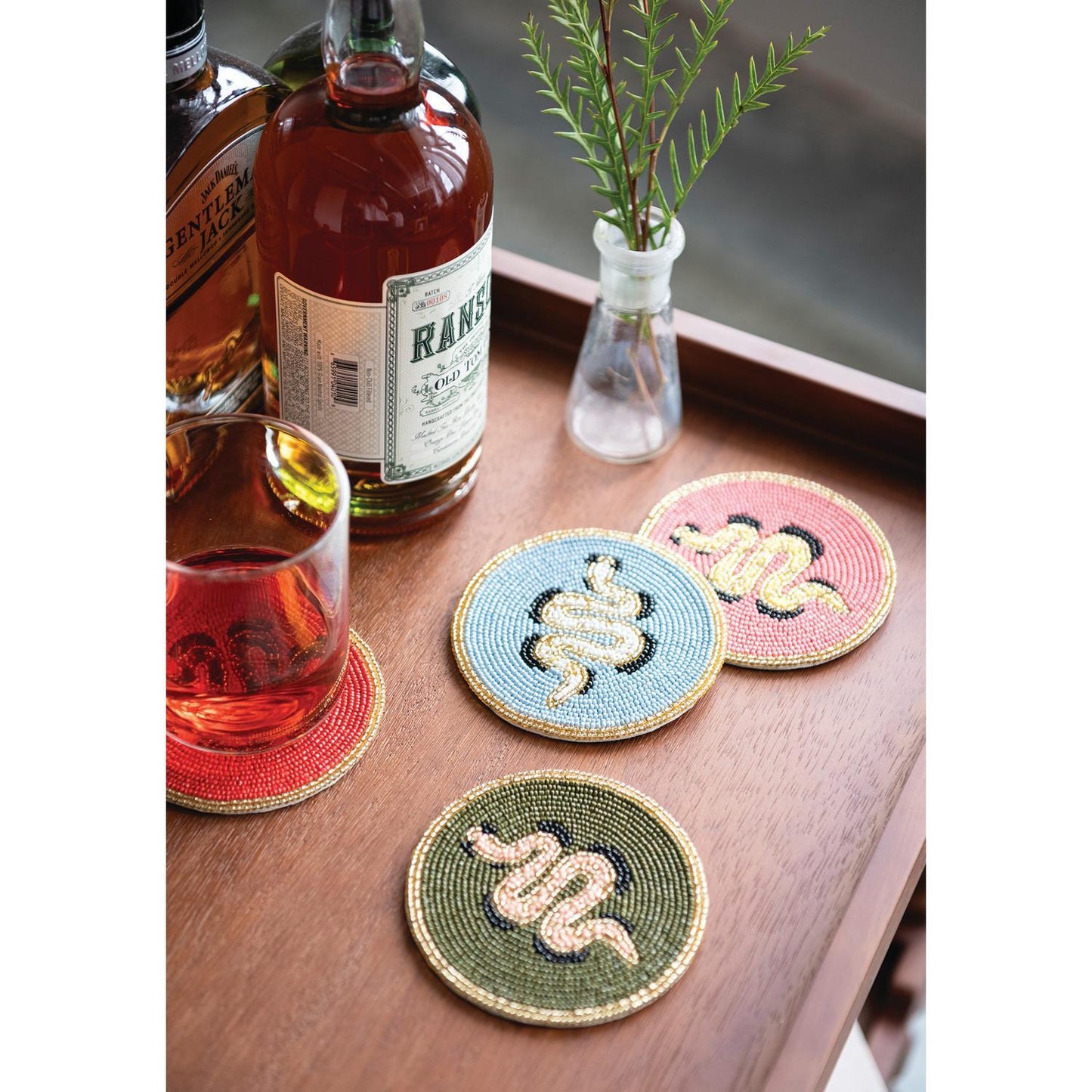 Beaded Snake Coasters