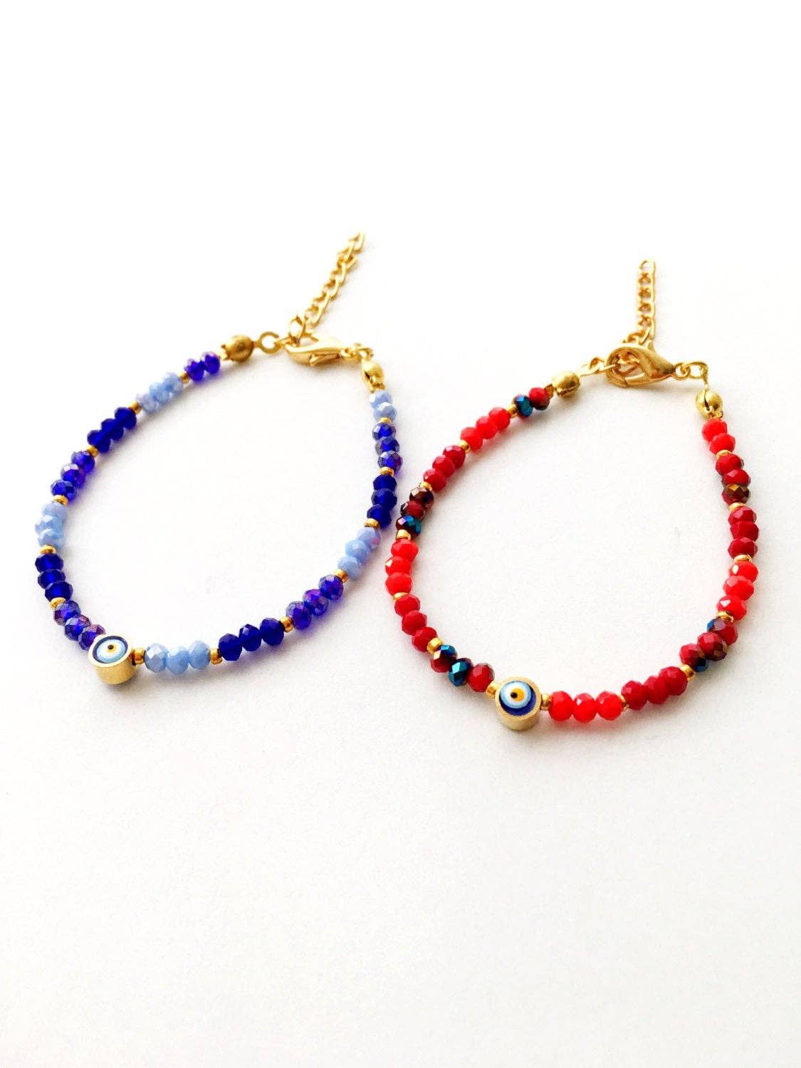 Blue Seed Beads Evil Eye Bracelet