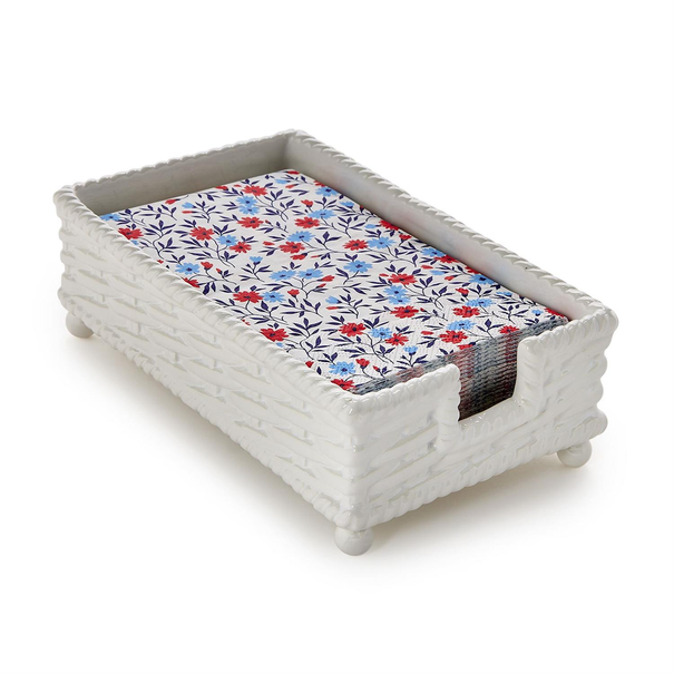 Basketweave Guest Towel / Utensil Napkin Holder