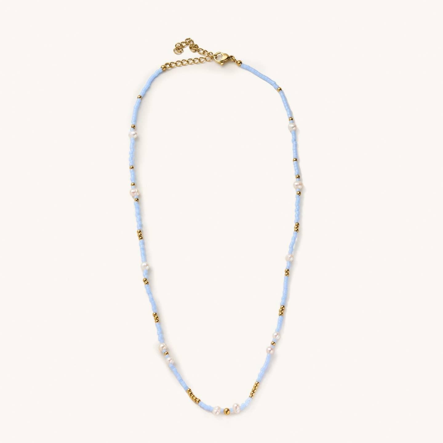 Lucid Blue Mini Beaded Necklace