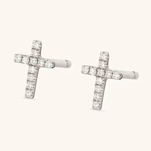 Crystal Cross Studs