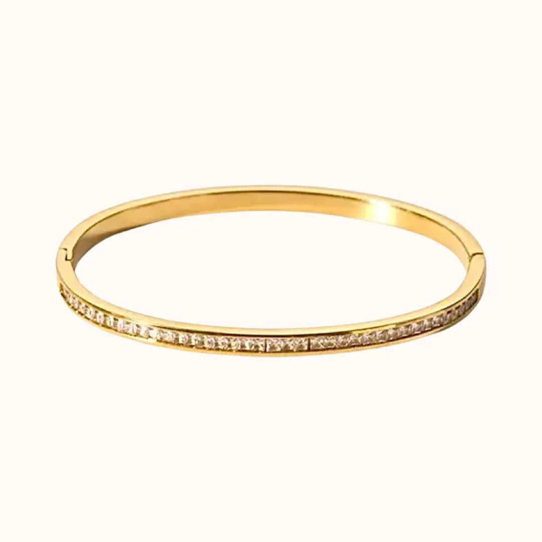 Crystal Gold Bangle Bracelet