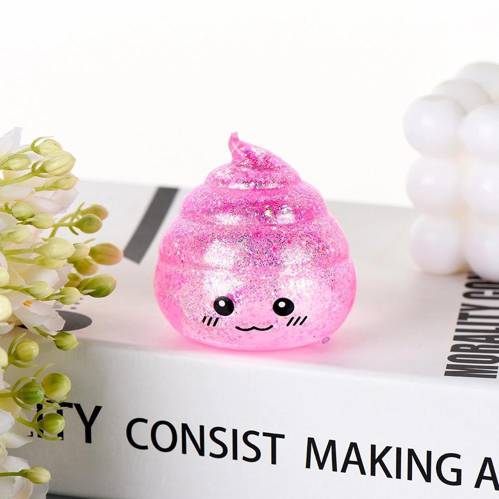 Maltose Glitter smiley Poop Squeeze Toy