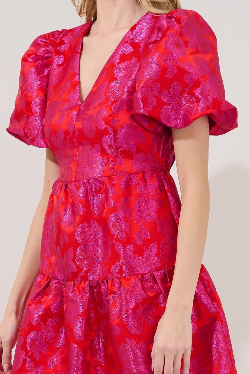May Tiered Mini Dress Duson Jacquard