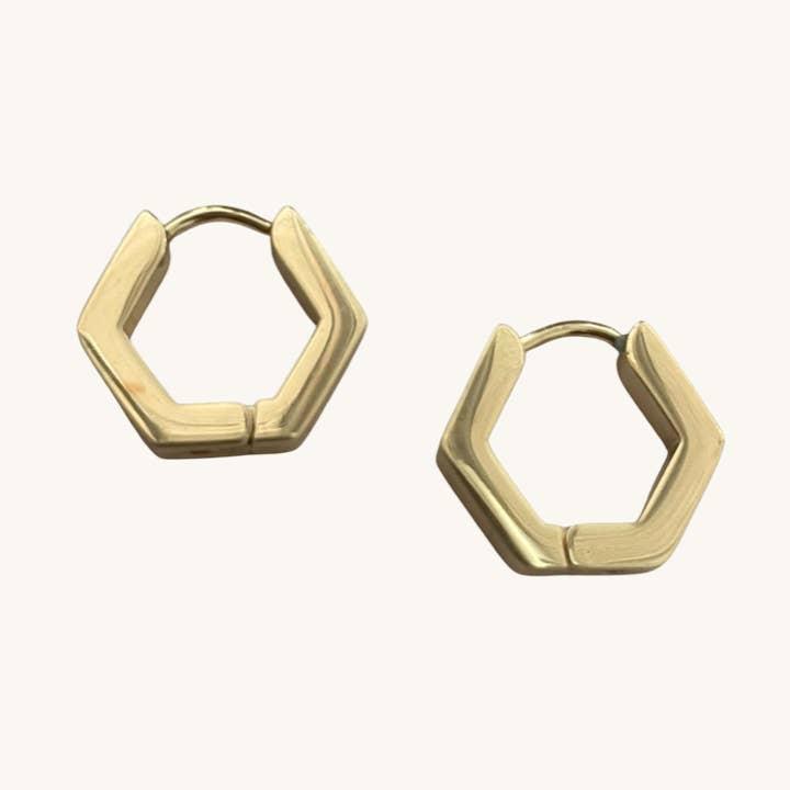 Roxy Hexagon Huggies