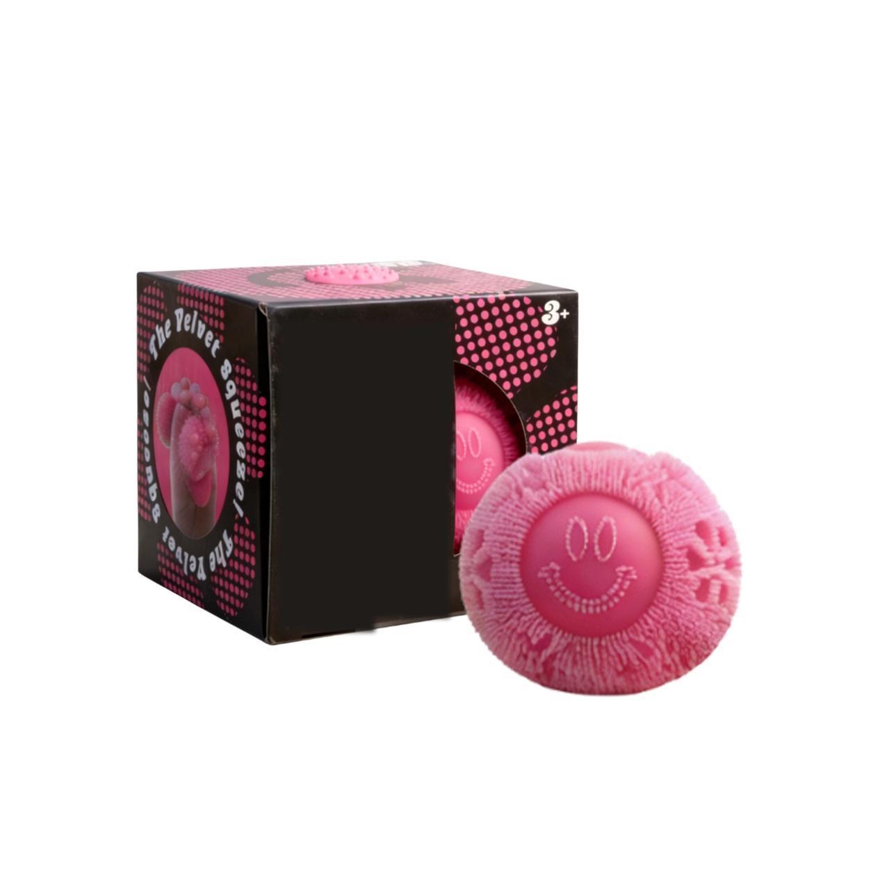 Smiley Velvet Squeeze flower power fuzz ball