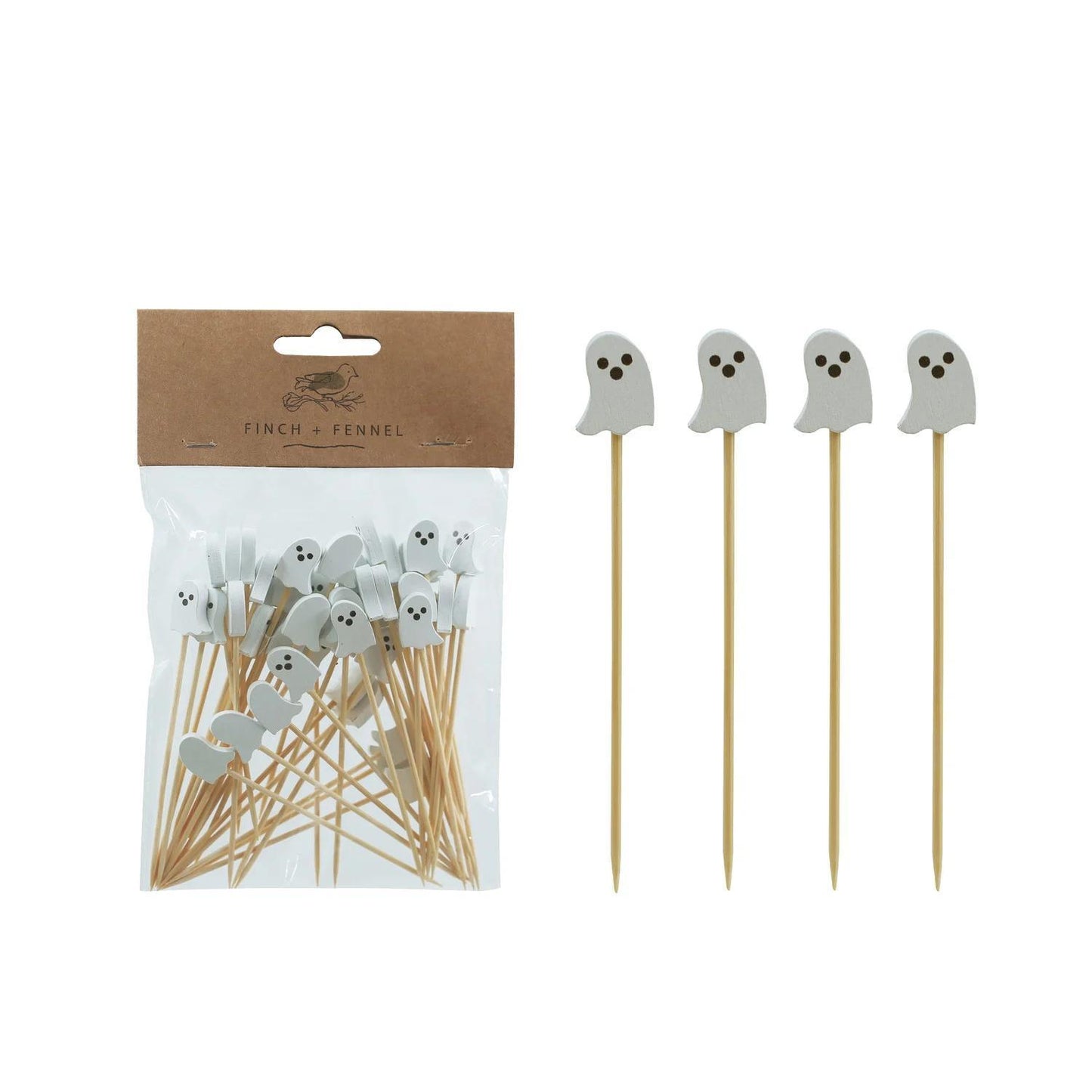 50 Ghost Bamboo Skewers