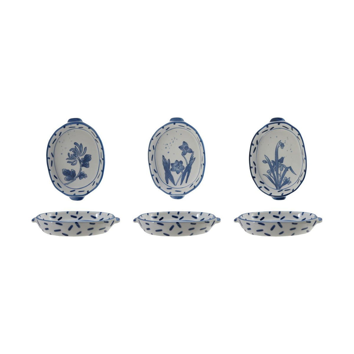Hand-Painted Stoneware Baker