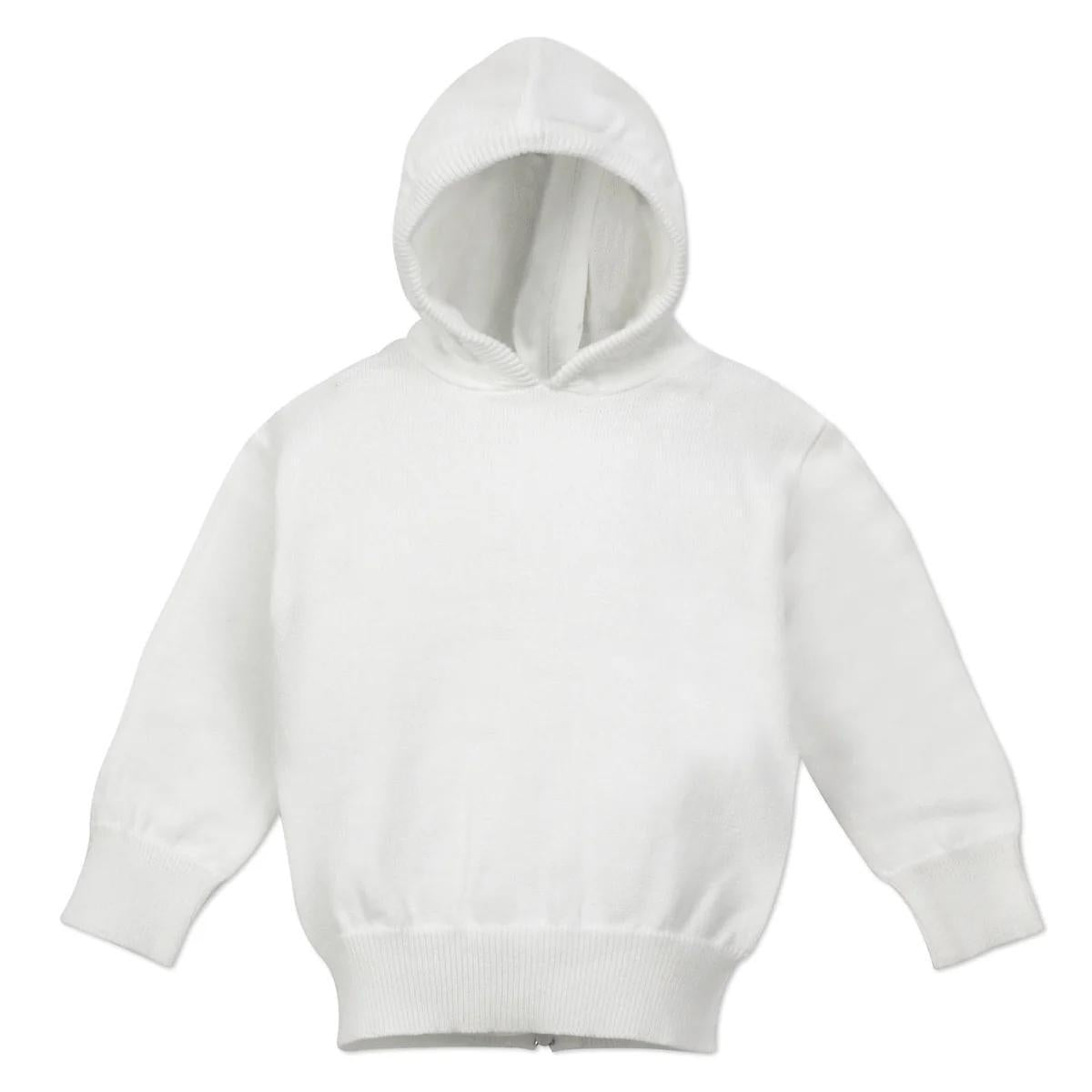 Monogrammed Hooded Zip Back Sweater