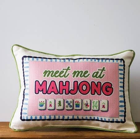 Mahjong Piped Pillow