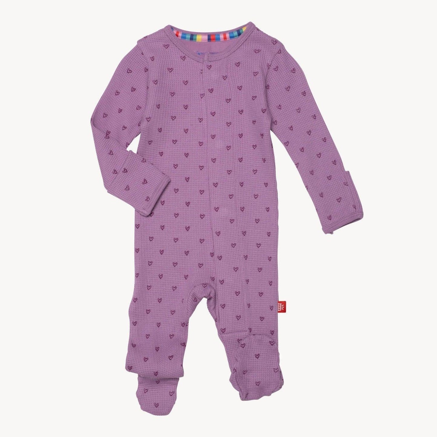 Pink Ribbon Print Magnetic Waffle Footie