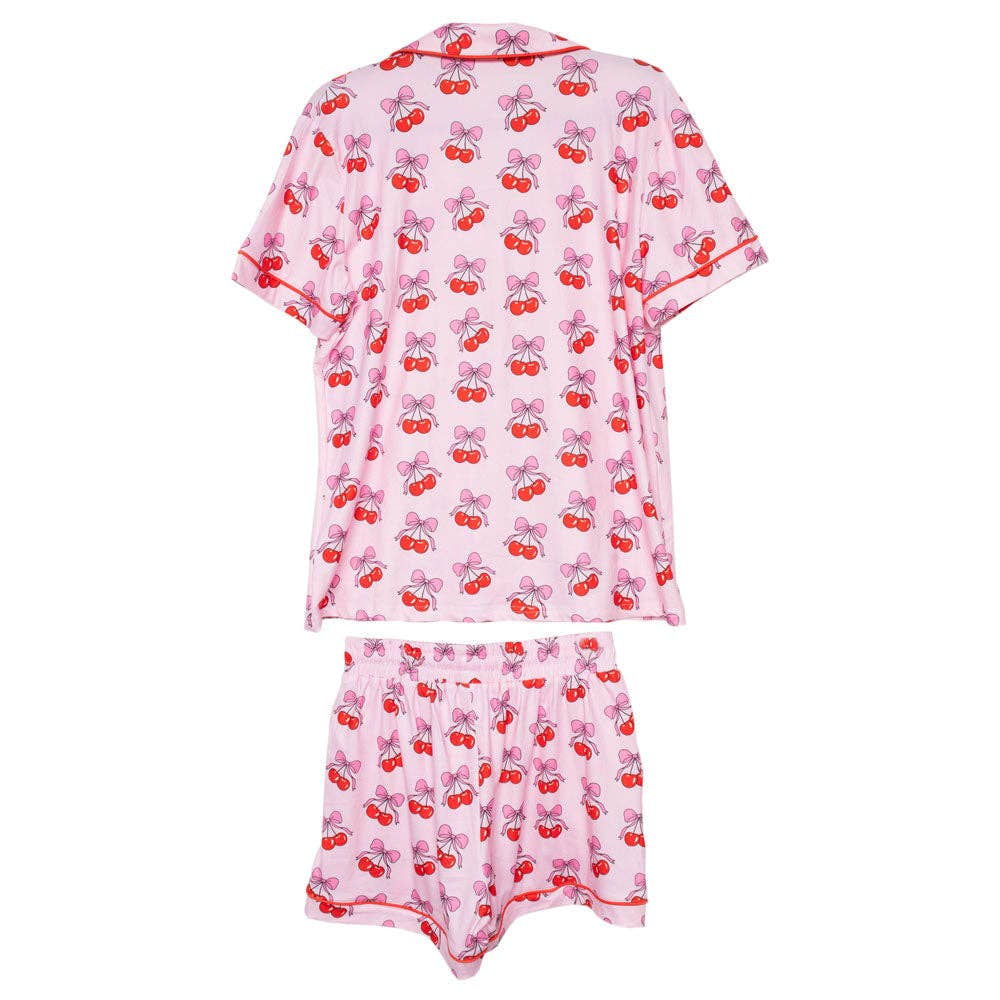 Cherry Bow Cotton Pajama Set