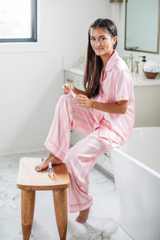 Beauty Sleep Satin Pajama Pants with Pouch