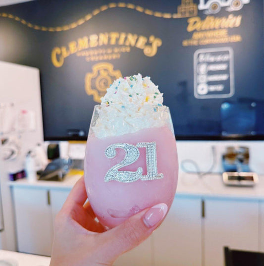 21st Birthday Jeweled Glass