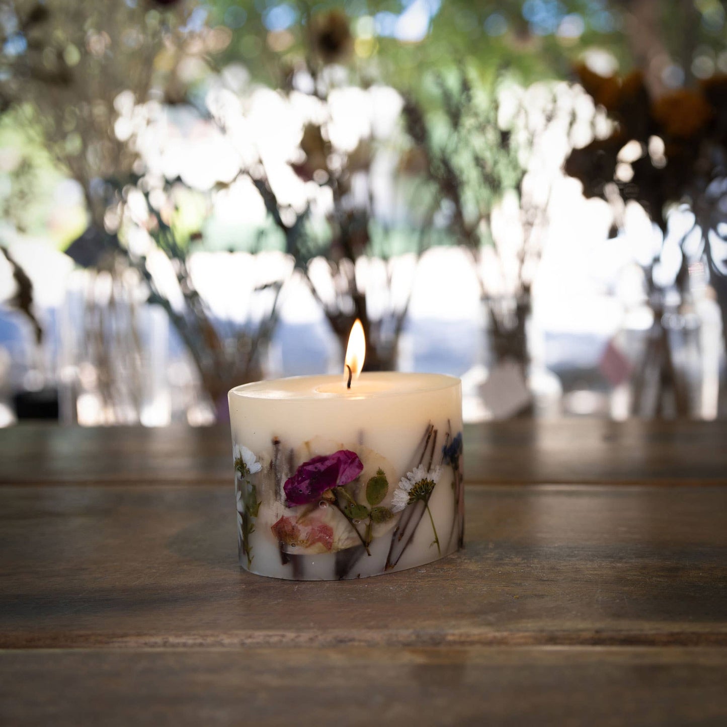 Apricot Rose Petite Oval Botanical Candle