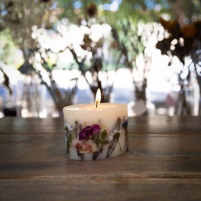 Apricot Rose Petite Oval Botanical Candle