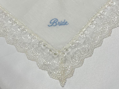 Ivory Embroidered Bridal Hanky
