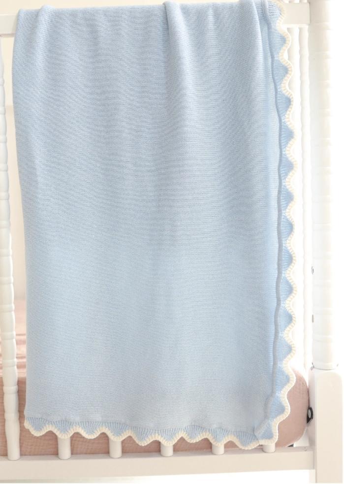 Cotton Cashmere Finley Scallop Baby Blanket