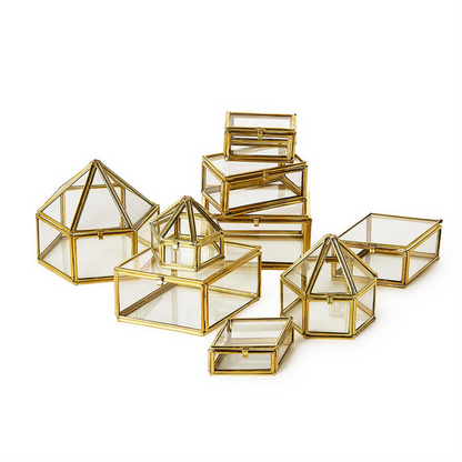 Brass & Glass Trinket Boxes