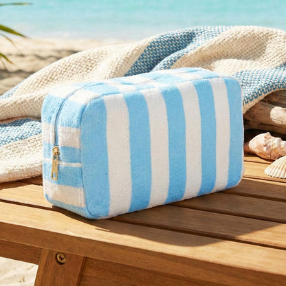 Striped Terry Cosmetic Bag w/ Monogram