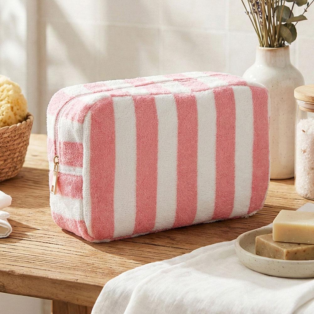 Striped Terry Cosmetic Bag w/ Monogram