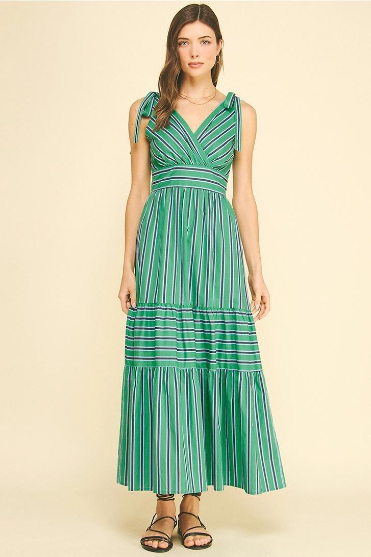 Stripe Tiered Maxi Dress