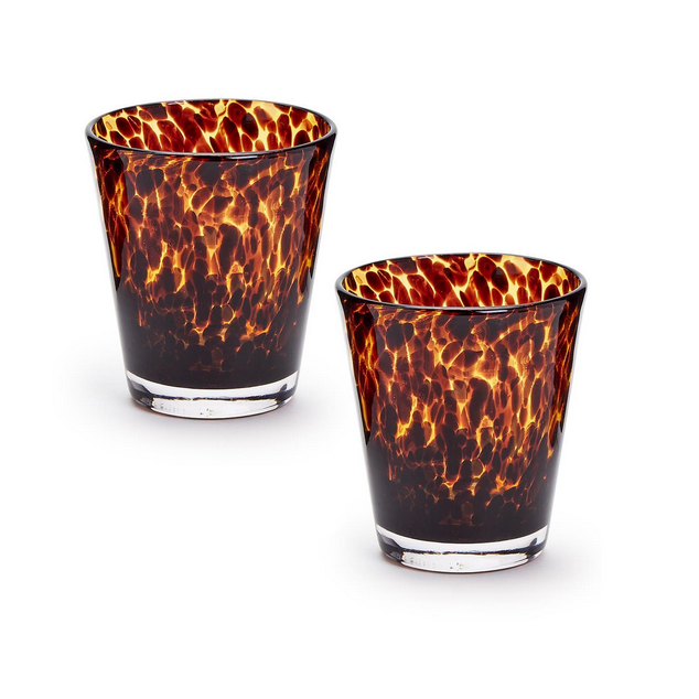 Tortoise Print Glassware