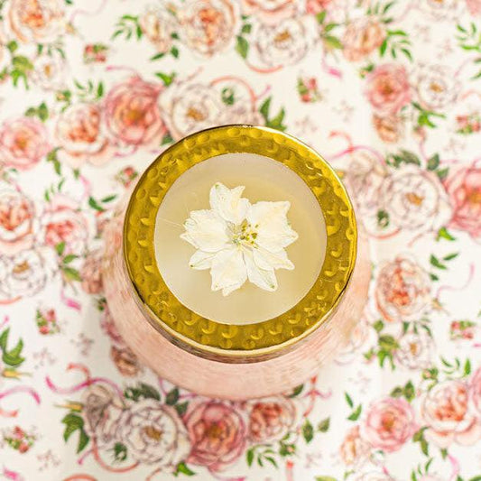 Rose + Oud Petite Watercolor Pressed Floral Candle