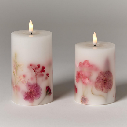 Flameless Wax Pillar Botanical Candles