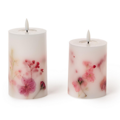Flameless Wax Pillar Botanical Candles