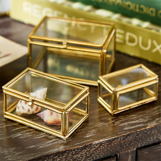 Brass & Glass Trinket Boxes