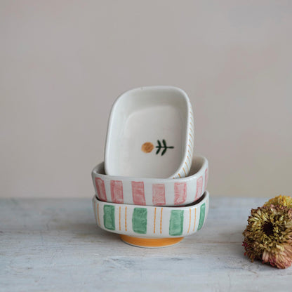 Hand-Painted Stripes Dish