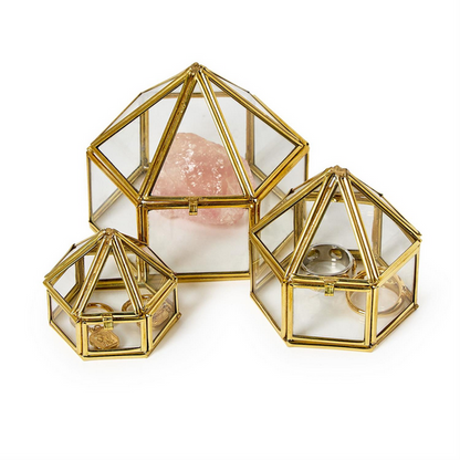 Brass & Glass Trinket Boxes