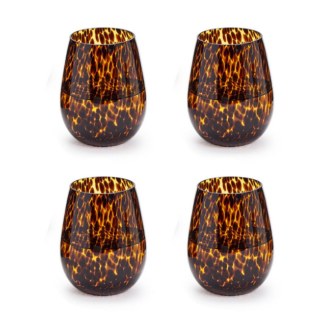 Tortoise Print Glassware