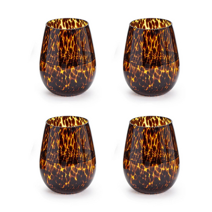 Tortoise Print Glassware
