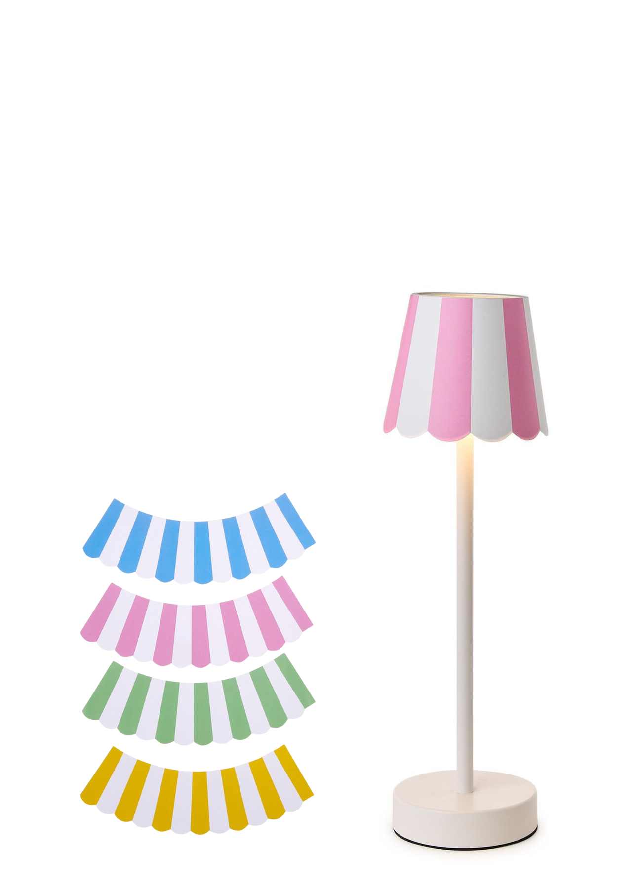 Cabana Stripe Paper LED Lampshade