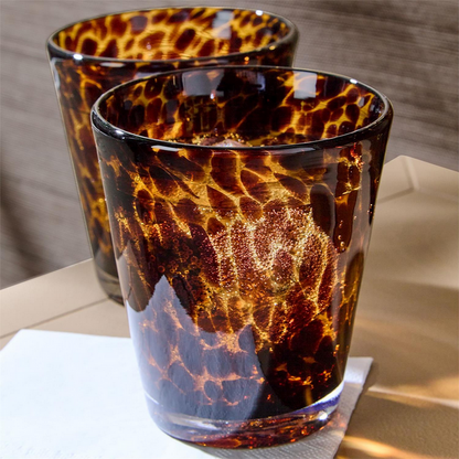 Tortoise Print Glassware