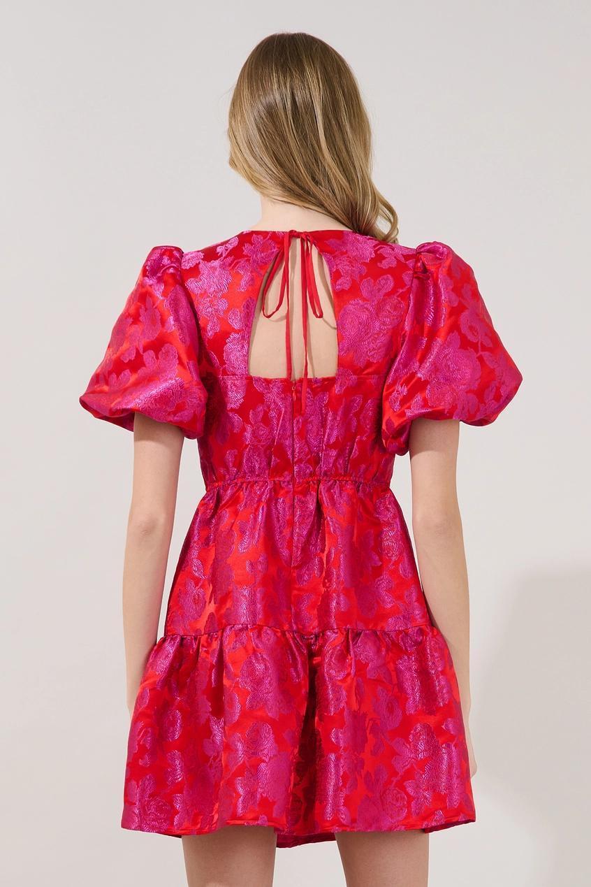 May Tiered Mini Dress Duson Jacquard