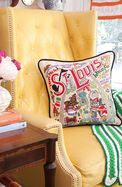 St. Louis Hand-Embroidered Pillow