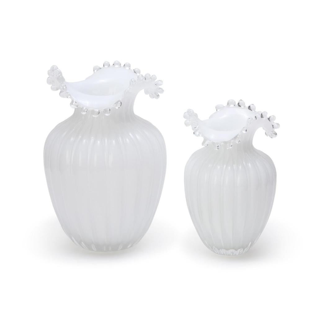 Pearl White Glass Vase