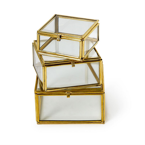 Brass & Glass Trinket Boxes