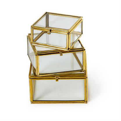 Brass & Glass Trinket Boxes