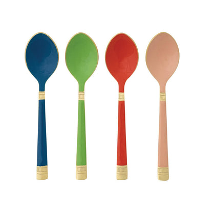 Enameled & Etched Gold Steel Spoon