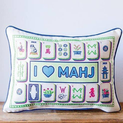 Mahjong Piped Pillow